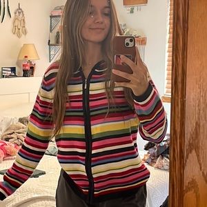 Crazy Horse Liz Claiborne knit sweater jacket with hood